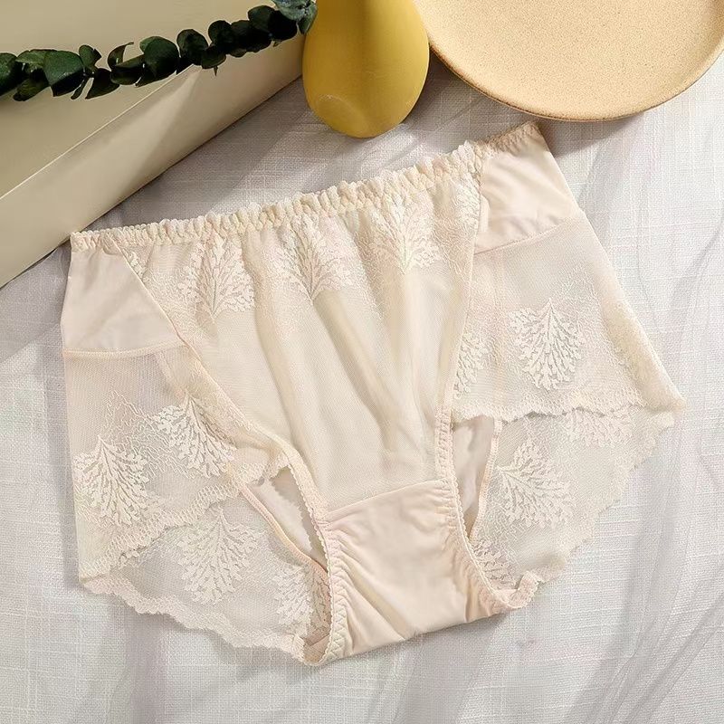 Night Wonderful Sexy Mesh Lace Leopard Sweet Little Floral Underwear Ultra Thin Cotton Crotch Shorts Female Summer 84