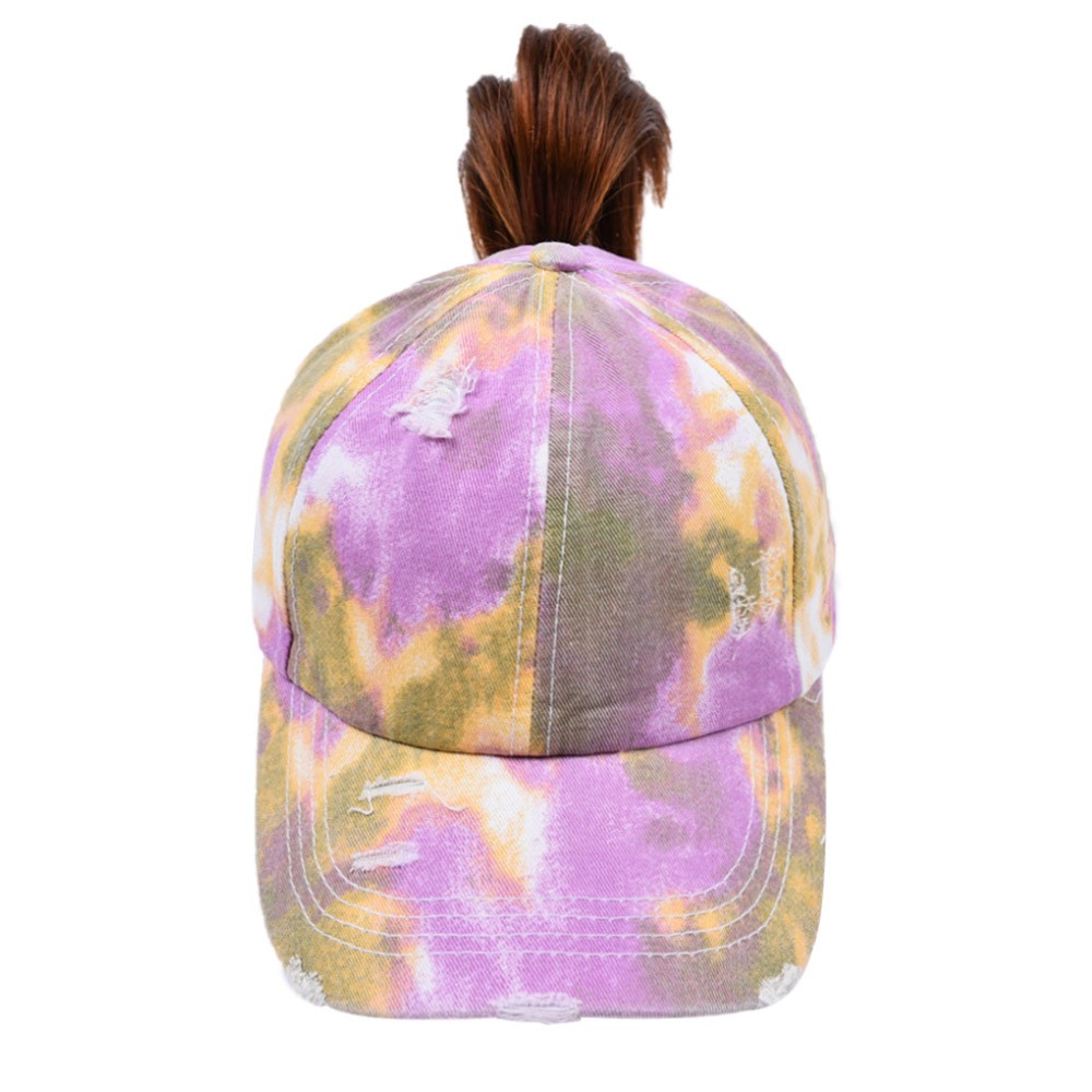 New tie-dyed cross-ponytail baseball caps for European and American trade, AliExpress, Amazon, ebay outdoor sunshade baseball caps detail image 11