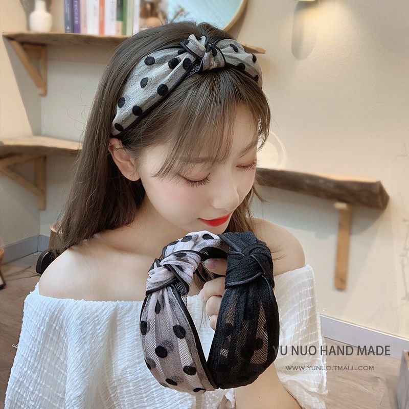 夏天网红网纱发箍女百搭仙女外出超仙发带洗脸森系头箍宽边压发卡