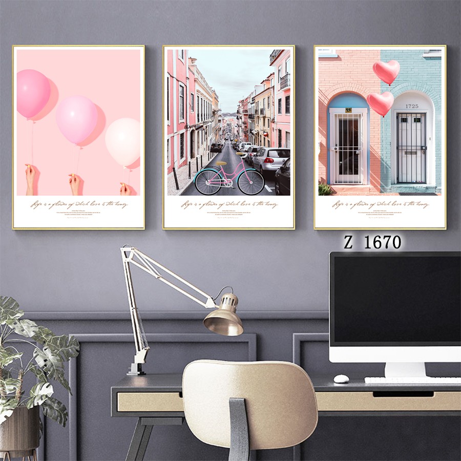 现代清新绿植装饰画沙发背景墙挂画现代简约三联画卧室餐厅墙壁画详情图5