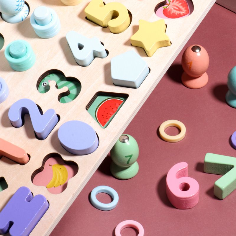 Children's wooden computing fishing 4-in-1 early education educational toys 0-3 years old baby brain development educational toys thumbnail