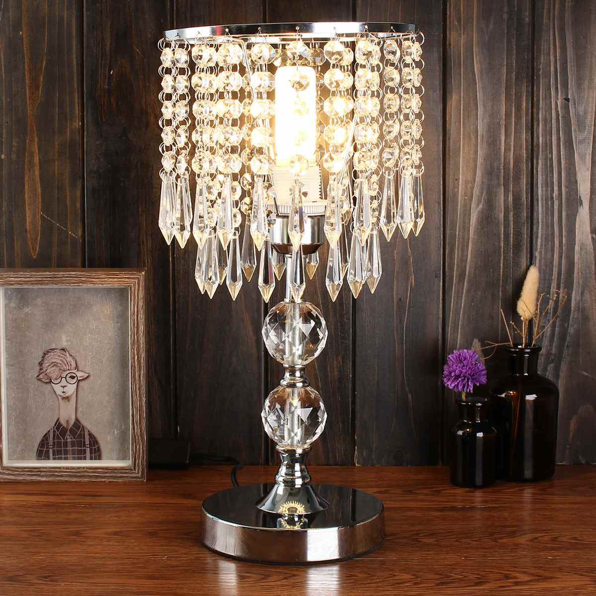 Cross-border LED new creative crystal desk lamp Bedroom hotel lamp crystal decorative cross-border desk lamp