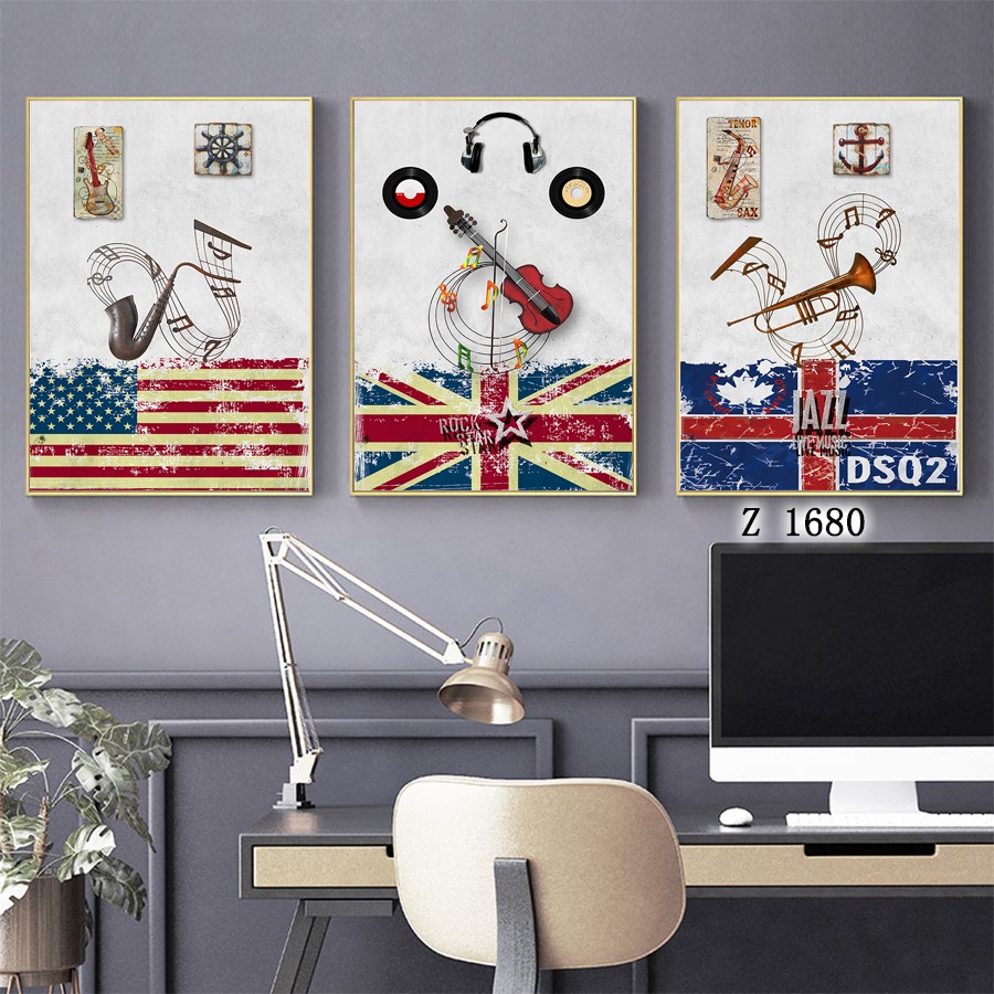 现代清新绿植装饰画沙发背景墙挂画现代简约三联画卧室餐厅墙壁画详情图8