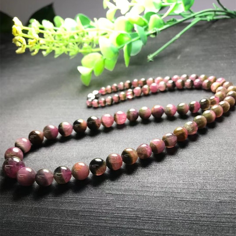 Bright color crystal jewelry, natural crystal, natural watermelon tourmaline tower chain, good water head, no mine pit pic 3