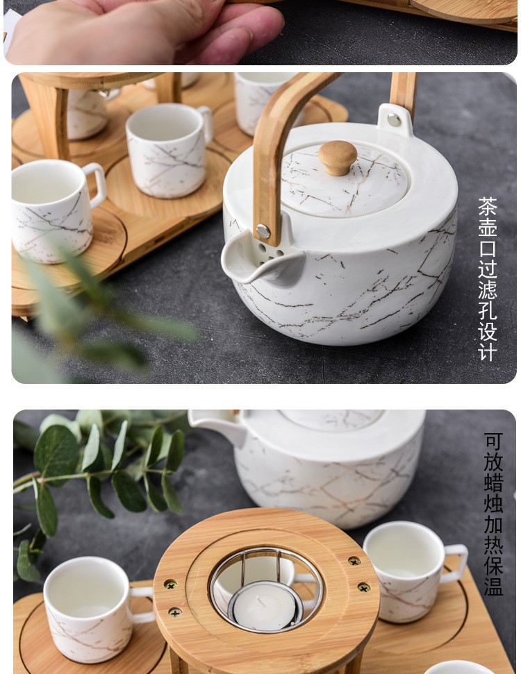陶瓷花茶具套装详情图12