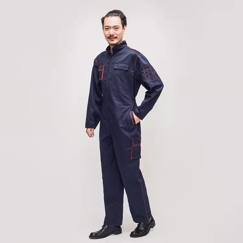 四季款新款涤棉多口袋连体工作服 劳保服 可定制车间服建筑工地服园林服产品图