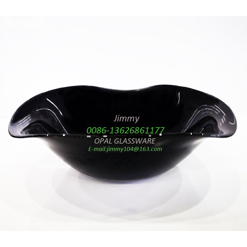 black glass bowl, black ingredients, 6-inch bowl, 6 'bowl-black opal ware