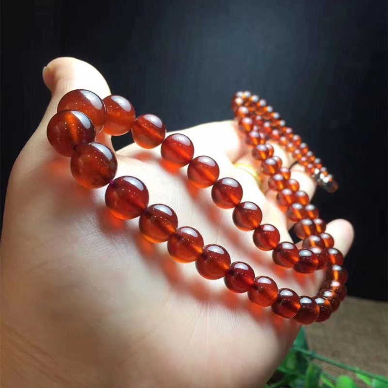 Bright crystal jewelry natural garnet tower chain DLY necklace, crystal clear glass body necklace