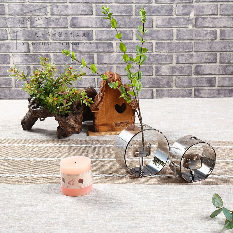 Creative fashion dry flower plug-in vase gray electroplating light luxury living room home decoration decoration manufacturers wholesale spot thumbnail