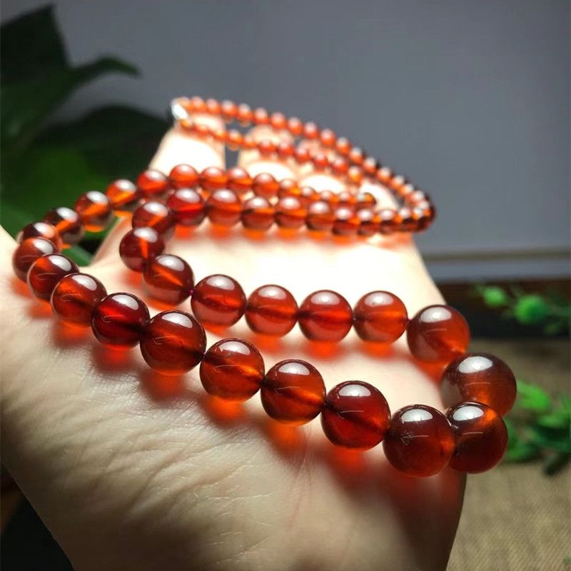 Bright crystal jewelry natural garnet tower chain DLY necklace, crystal clear glass body necklace details Picture