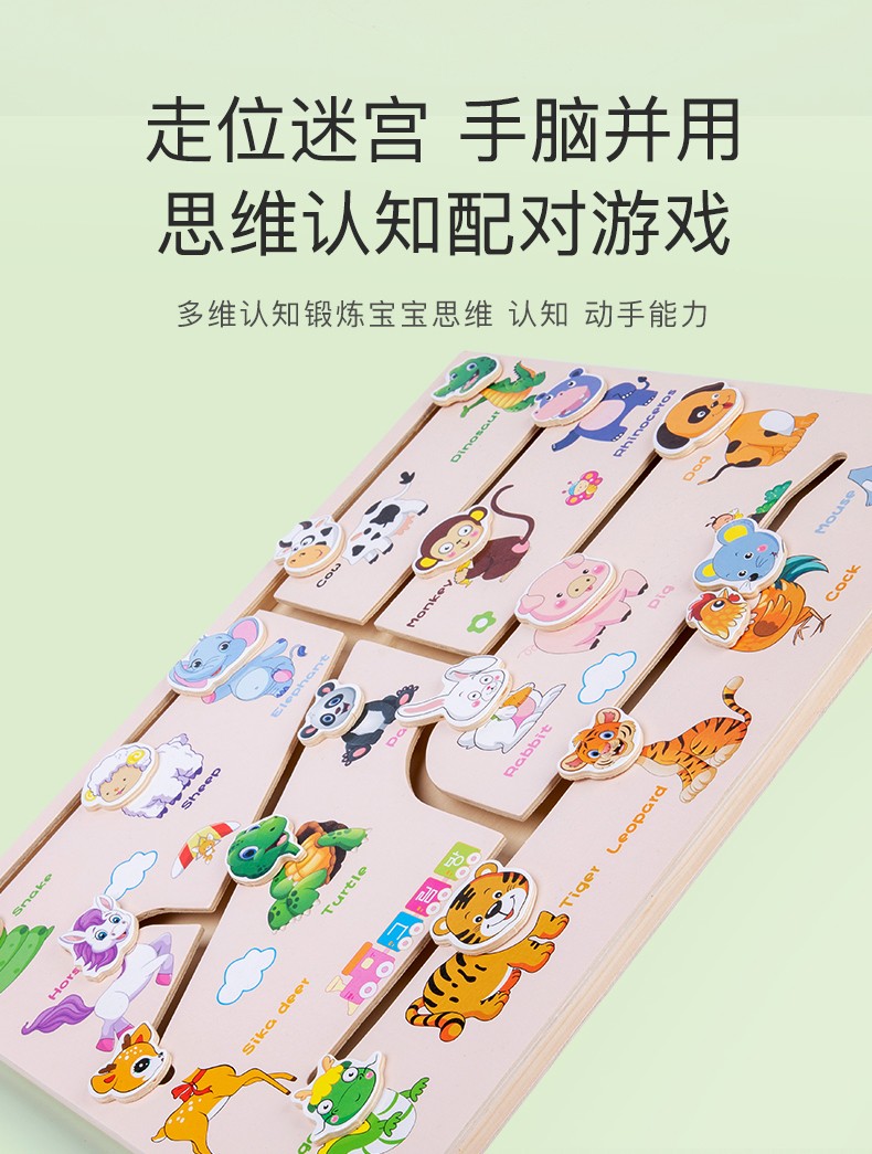 The wooden toy educational letter positioning game is highly entertaining, rich in color, and can cultivate logical thinking ability. It is a parent-child game that exercises hand-eye coordination. It is an early education and enlightenment toy detail image 3