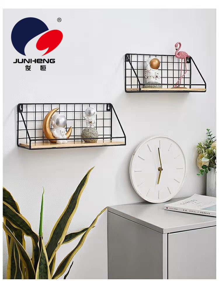 北欧简约创意铁艺墙面置物架木质搁板房间墙面壁挂装饰卧室收纳架详情3
