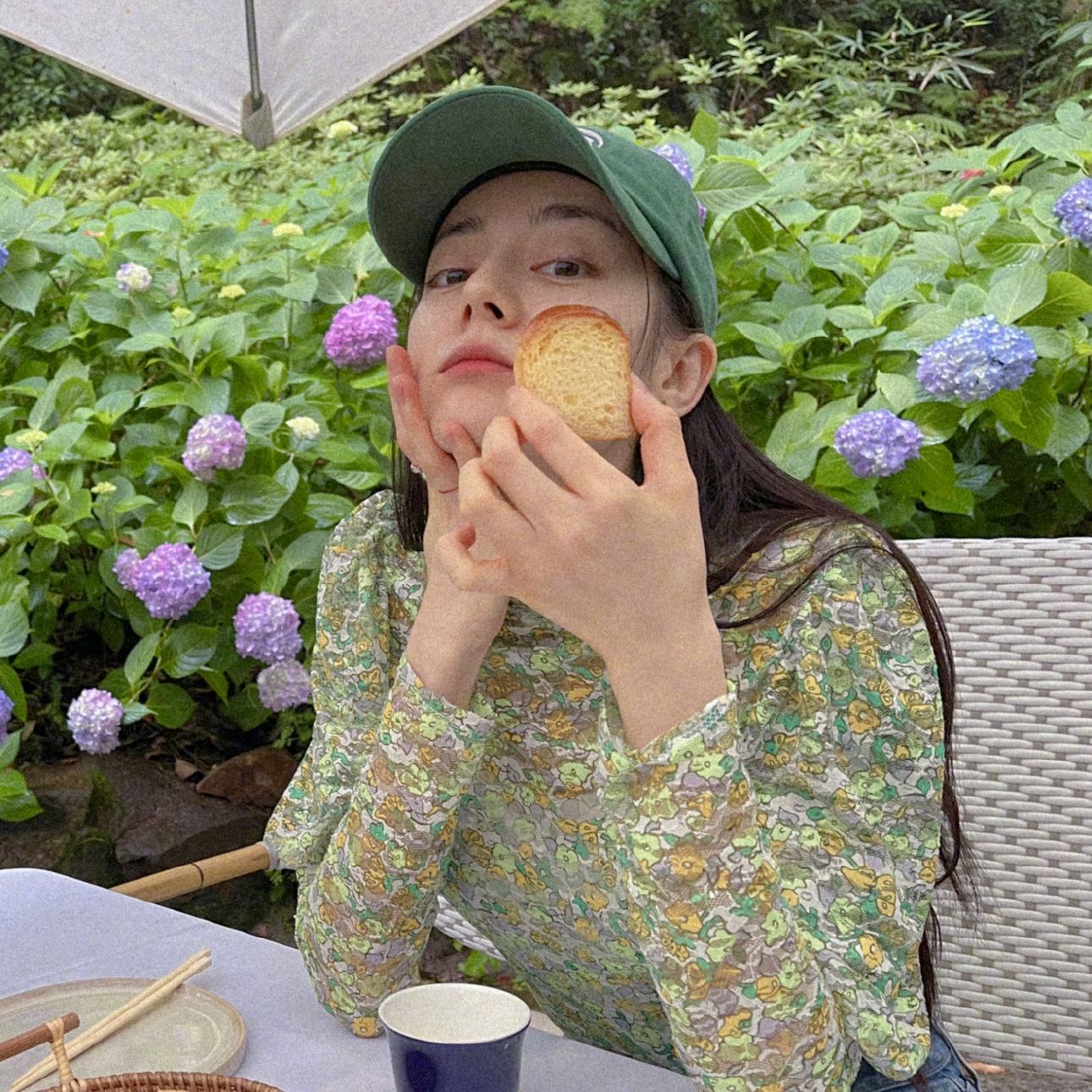 韩国EMIS棒球帽子女夏遮阳软顶显脸防晒帽刺绣鸭舌帽热巴同款产品图