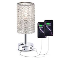 Cross-border USB rechargeable crystal table lamp Table lamp bedroom bed LED small night lamp