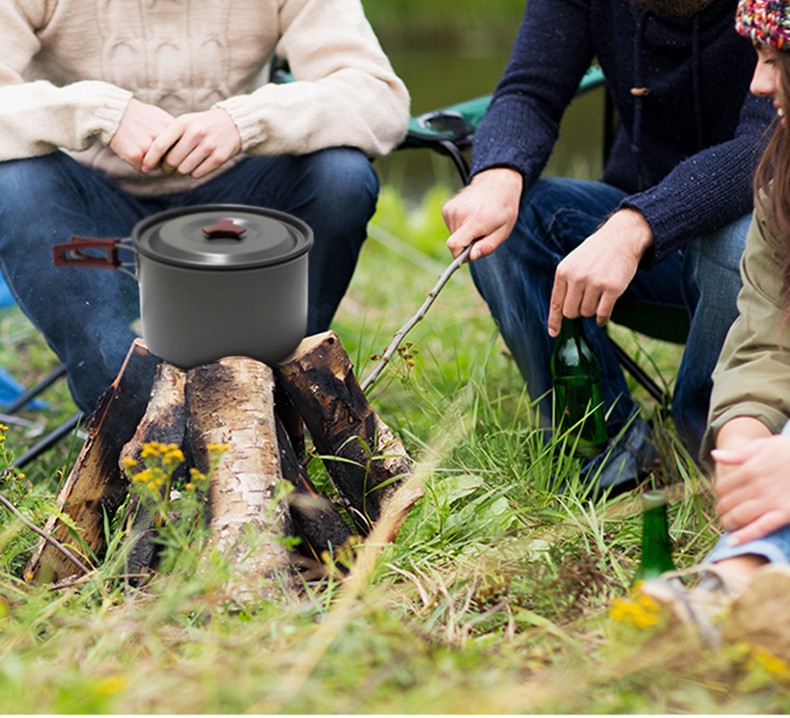 12-piece outdoor cookware set, multi-purpose camping cookware set, hanging pot for picnic detail image 5