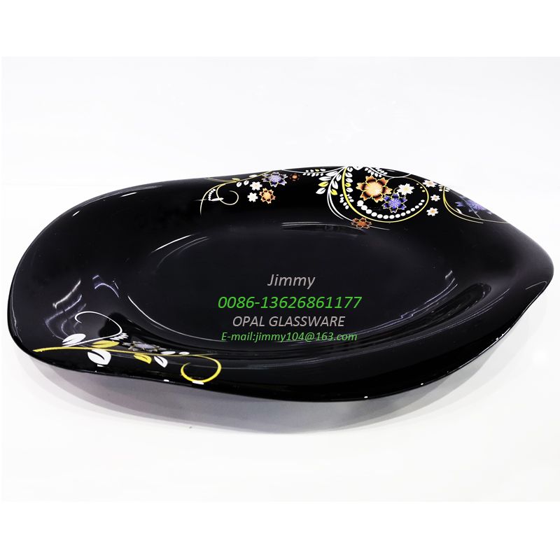 Black Glass Fish Plate Black Raw Material 14 