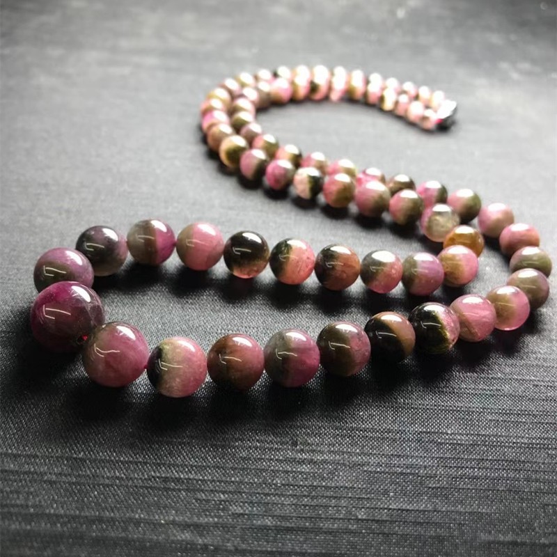 Bright color crystal jewelry, natural crystal, natural watermelon tourmaline tower chain, good water head, no mine pit pic 4