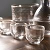 Japanese-style hammered gold-edge glass sake pot set, household white spirit cups, shochu and plum wine gift box wholesale Specification image