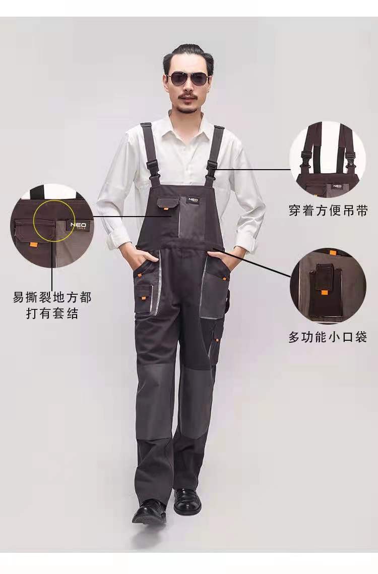四季款新款涤棉多口袋背带裤 定制建筑工地服装，车间服，园林作业服详情图9
