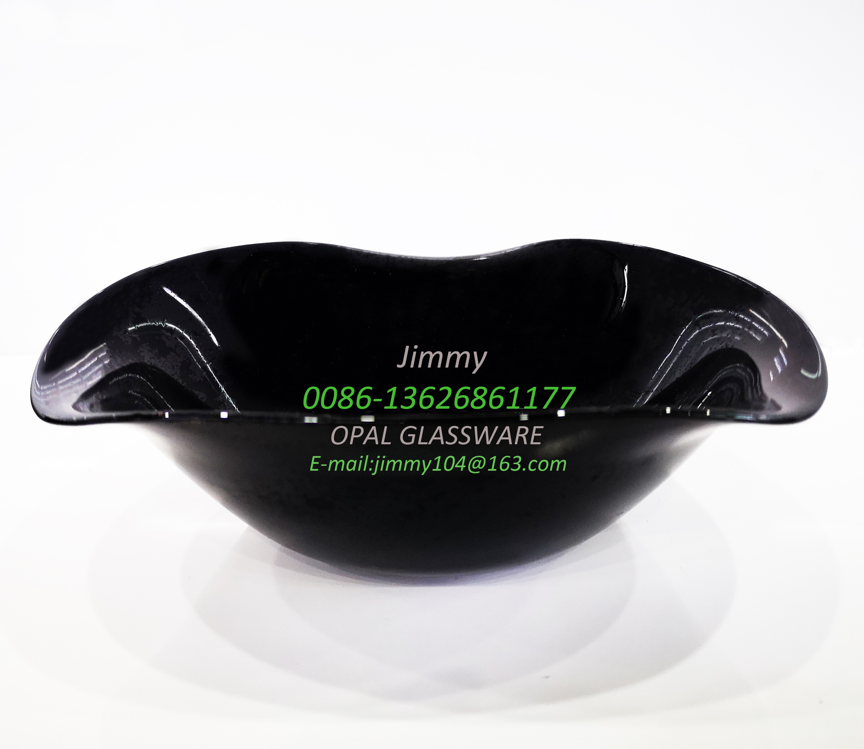 黑色玻璃碗黑色原料12寸汤碗 12' bowl-black opal bowl详情图1