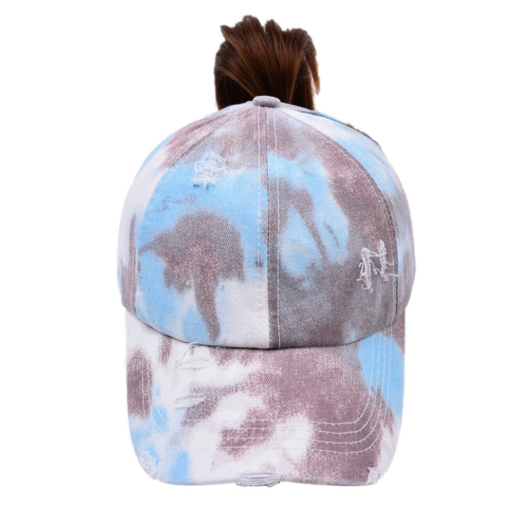 New tie-dyed cross-ponytail baseball caps for European and American trade, AliExpress, Amazon, ebay outdoor sunshade baseball caps detail image 10