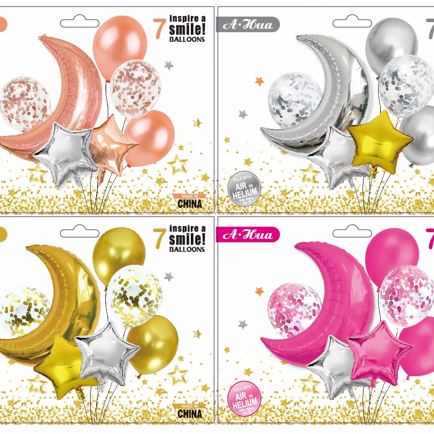 Big card 7 combination moon star gold silver rose gold rose red