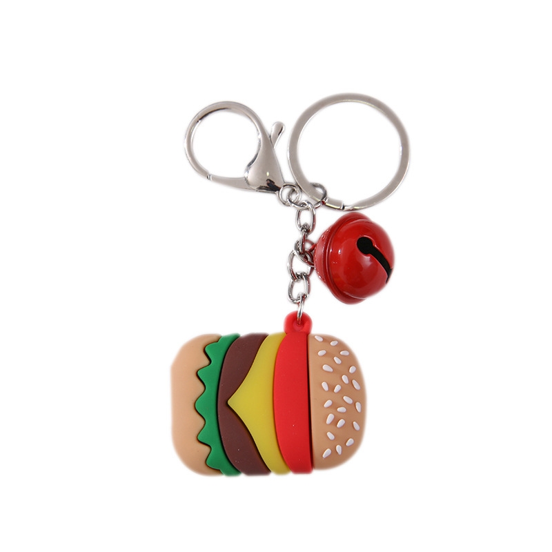 Hamburger and bell three piece key chain mix