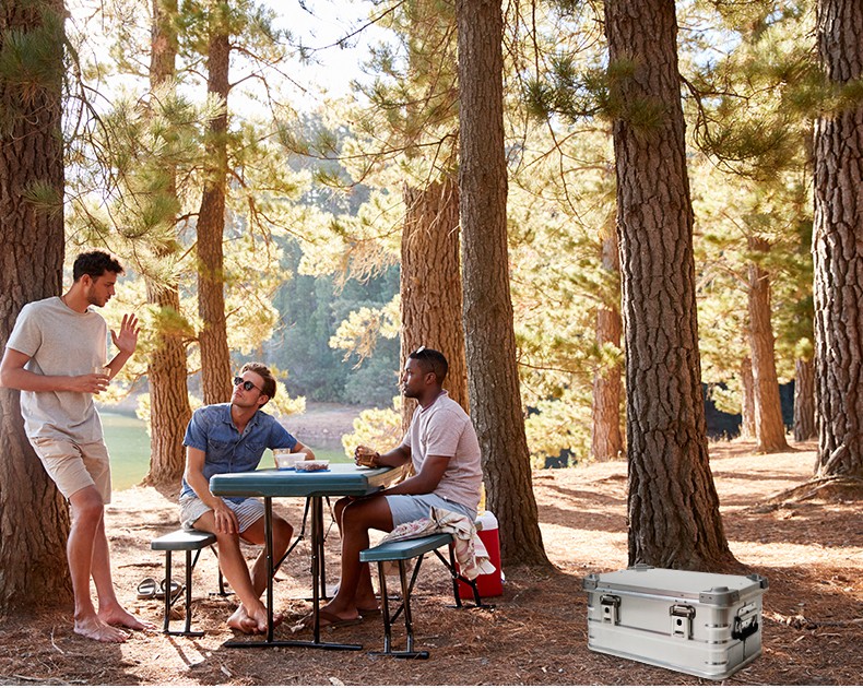 Outdoor camping aluminum alloy storage box, portable flip-top food storage box, small size detail image 4