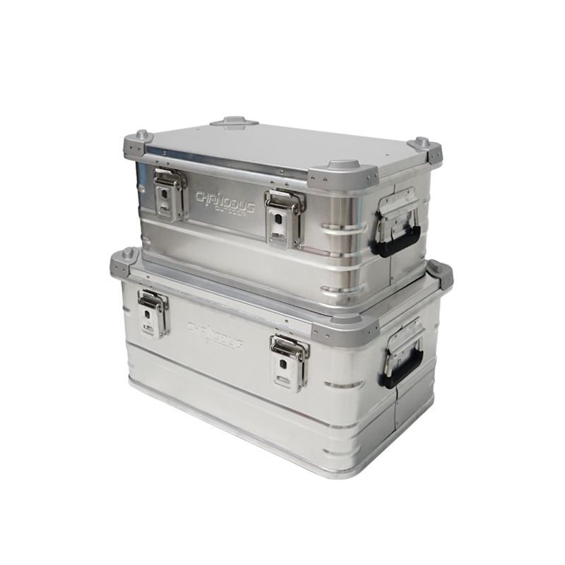 Outdoor camping aluminum alloy storage box, portable flip-top food storage box, small size Application Scenario