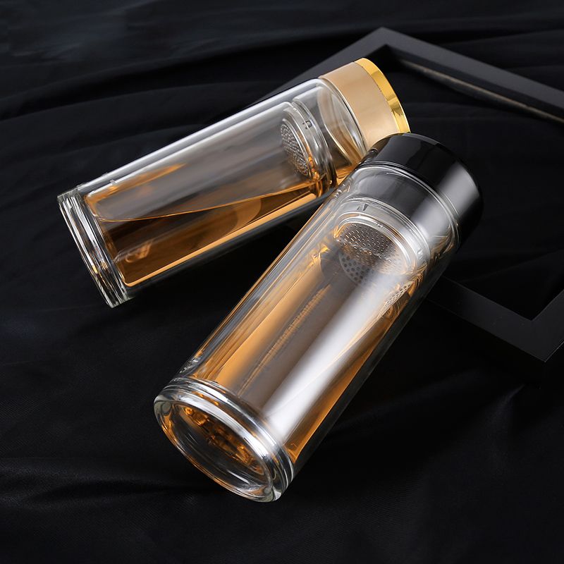 高温耐热双层简洁中号直杯玻璃杯280ml