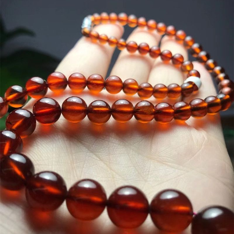 Bright crystal jewelry natural garnet tower chain DLY necklace, crystal clear glass body necklace Specification image