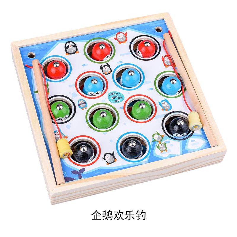 The wooden fun penguin fishing is highly entertaining, logical thinking ability is cultivated, parent-child games exercise hand-eye coordination, and open up unlimited imagination space. Early education enlightenment toys accompany your growth details Picture