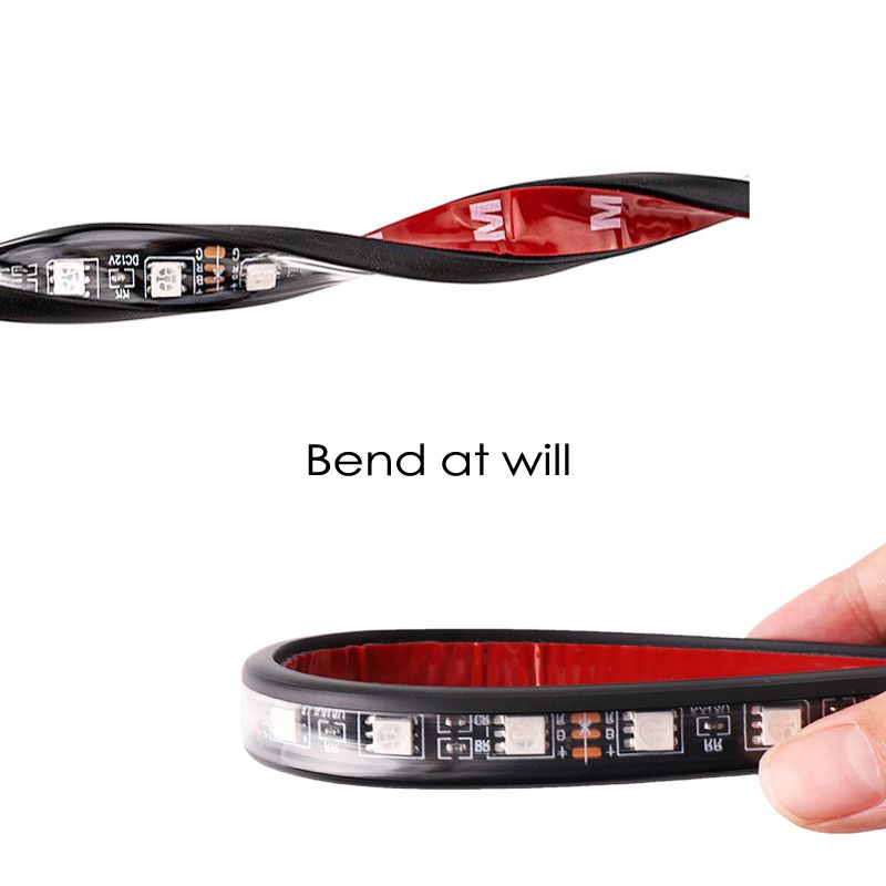 Car General Atmosphere Lights In The Car No Modification Car Led Foot Lights Usb Voice Controlled Interior Lights Music Rhythm Atmosphere Lights [A Tow Four 72 Lights Colorful Remote Control + Voice Controlled Usb] details Picture