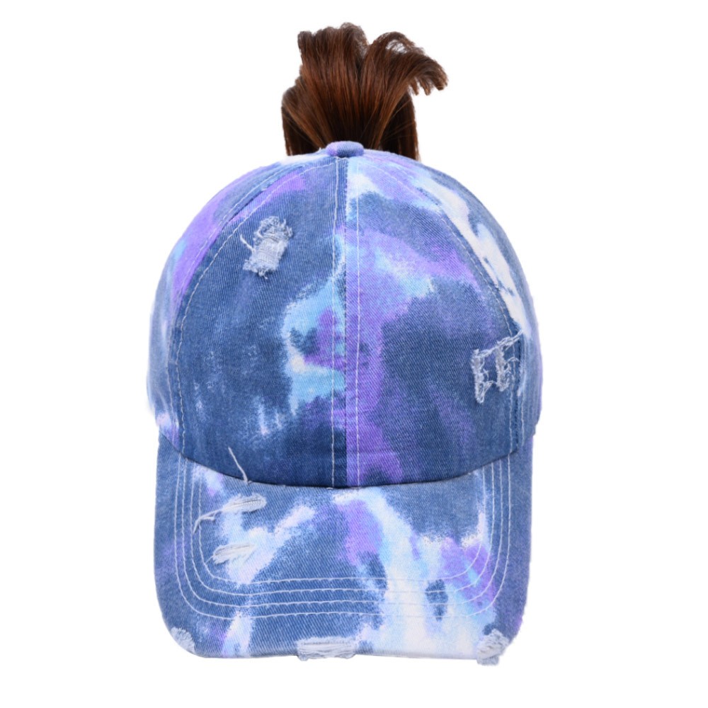 New tie-dyed cross-ponytail baseball caps for European and American trade, AliExpress, Amazon, ebay outdoor sunshade baseball caps detail image 8