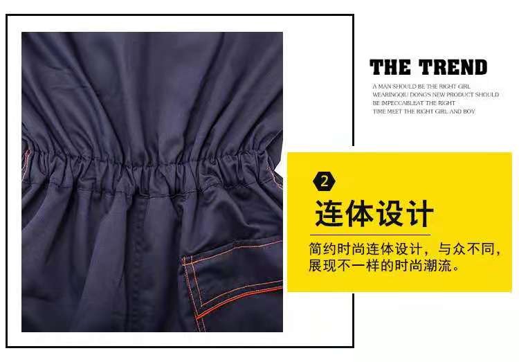 四季款新款涤棉多口袋连体工作服 劳保服 可定制车间服建筑工地服园林服详情图7