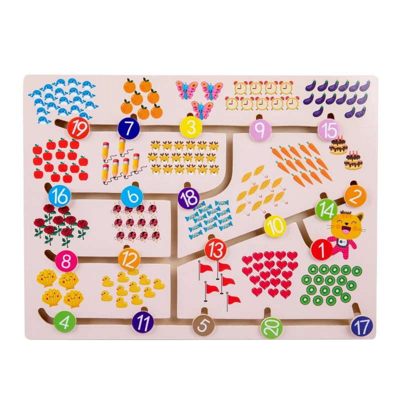The wooden toy educational number-finding game is highly entertaining, colorful, and can cultivate logical thinking ability. It is a parent-child game that exercises hand-eye coordination. It is an early education and enlightenment toy detail image 13