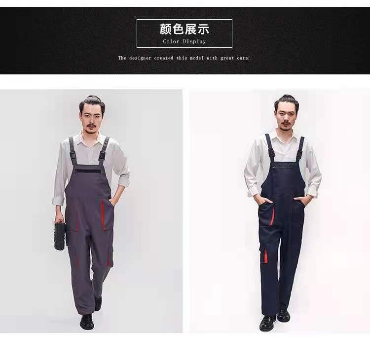 四季款新款涤棉多口袋背带裤工作服 劳保服 可定制车间服建筑工地服园林服详情图6