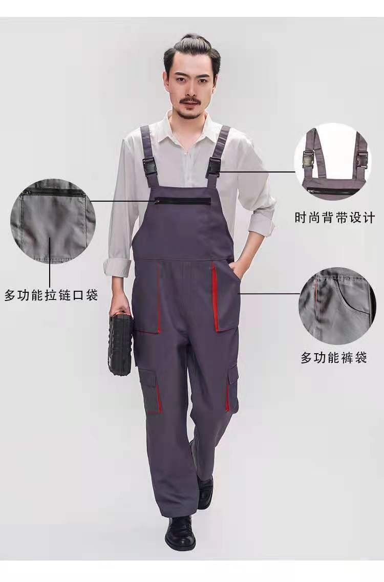 四季款新款涤棉多口袋背带裤工作服 劳保服 可定制车间服建筑工地服园林服详情图11
