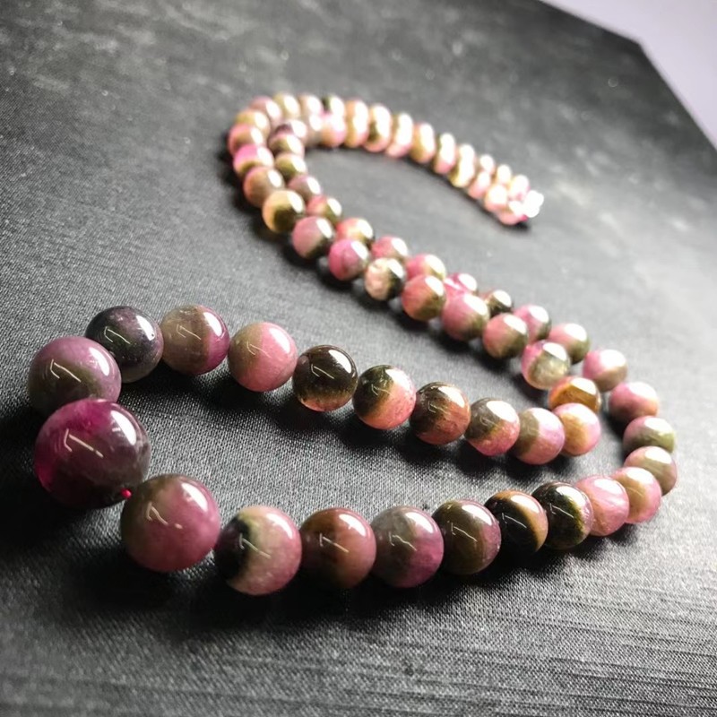 Bright color crystal jewelry, natural crystal, natural watermelon tourmaline tower chain, good water head, no mine pit pic 1