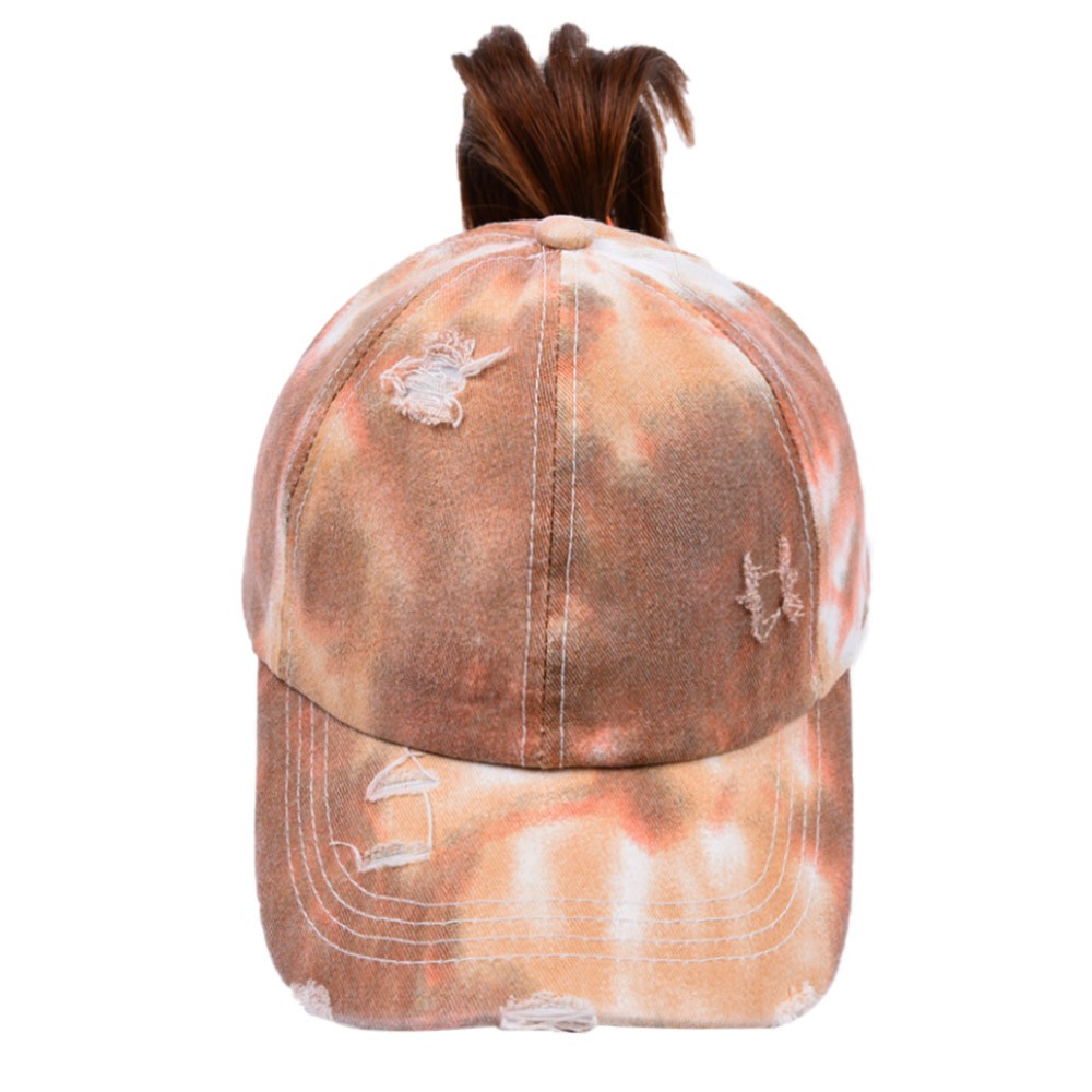New tie-dyed cross-ponytail baseball caps for European and American trade, AliExpress, Amazon, ebay outdoor sunshade baseball caps detail image 7
