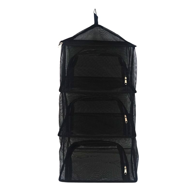 Outdoor four-layer tableware storage net, folding portable food drying net bag, multi-functional square four-layer drying net Specification image