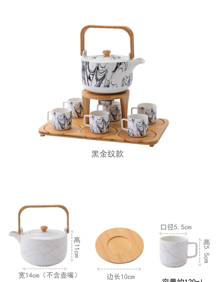 陶瓷花茶具套装详情图2
