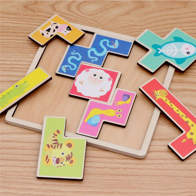 A new type of cross-border children's wooden animal clasp puzzle board, an educational and fun toy for 1-2-3 years old
