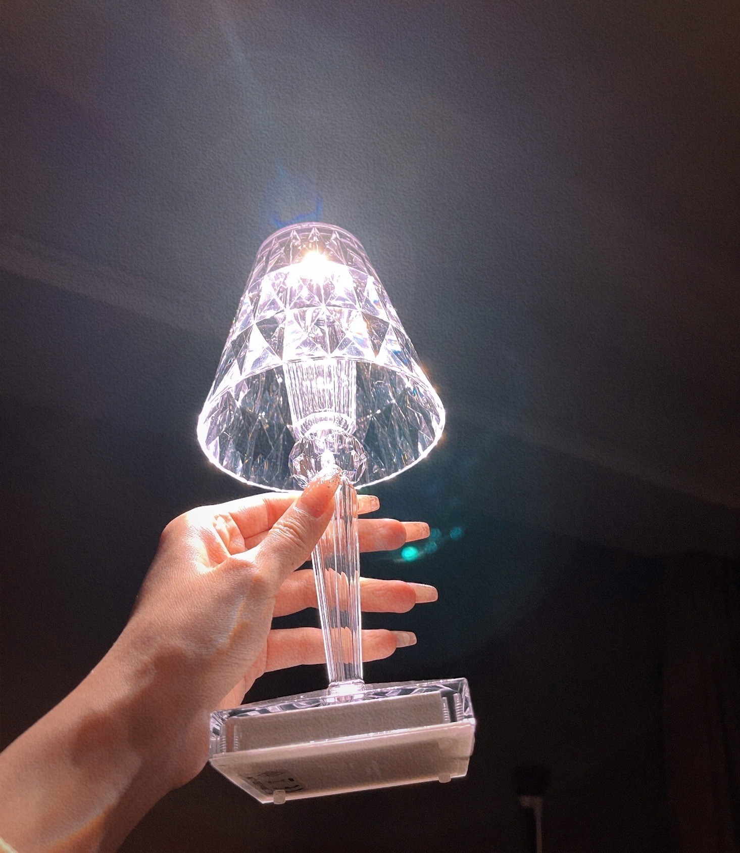 现代简约亚克力水晶台灯 便携个性创意水晶氛围小夜灯 浪漫钻石灯详情图8