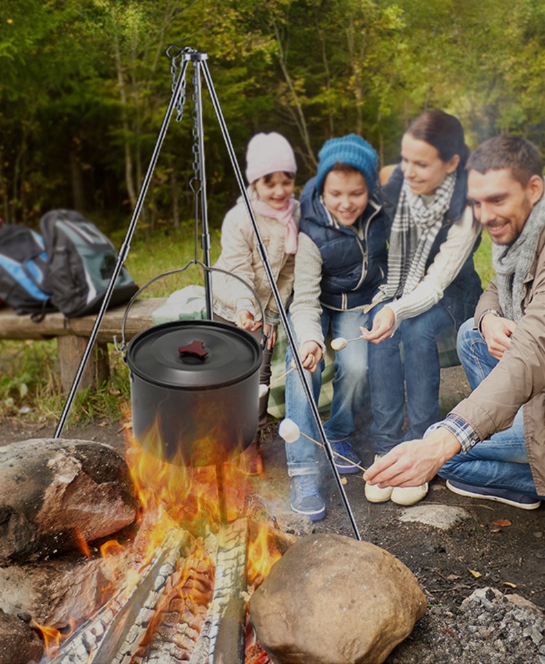12-piece outdoor cookware set, multi-purpose camping cookware set, hanging pot for picnic detail image 2