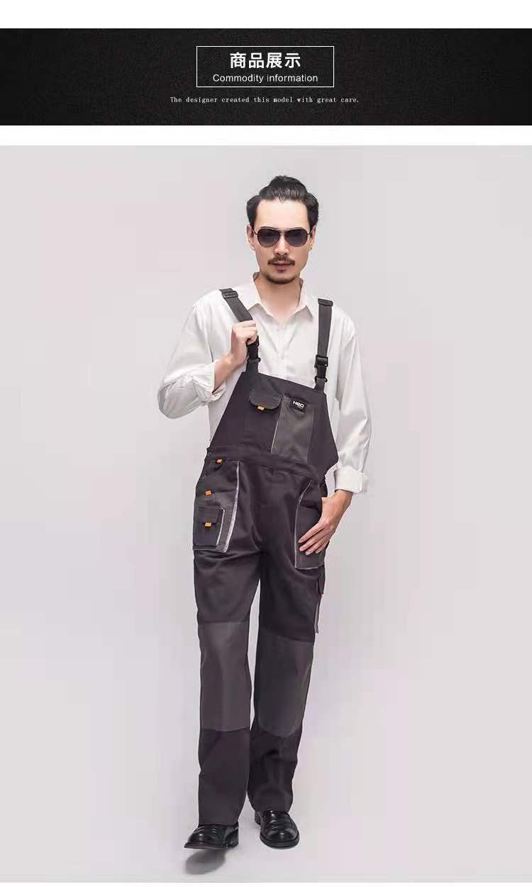 四季款新款涤棉多口袋背带裤 定制建筑工地服装，车间服，园林作业服详情图10