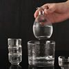 Japanese-style hammered gold-edge glass sake pot set, household white spirit cups, shochu and plum wine gift box wholesale details Picture
