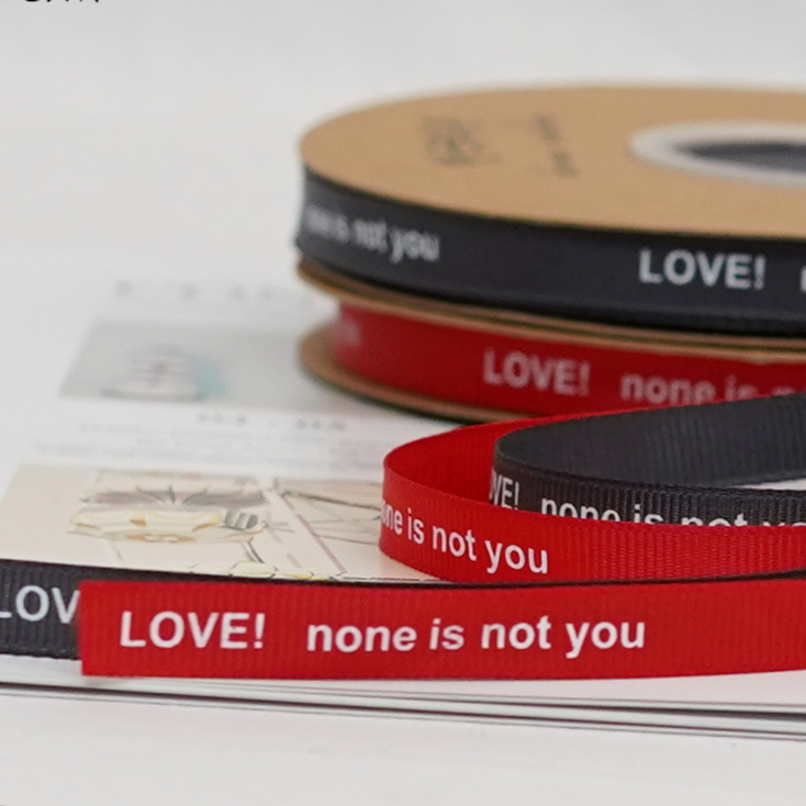 2 Korean yarn cm check with thread DIY production 1 cm 3 ribbon special lace polyester thread grey bright red printing English letter printing five-pointed star screen printing Heat transfer digital printing eg flower