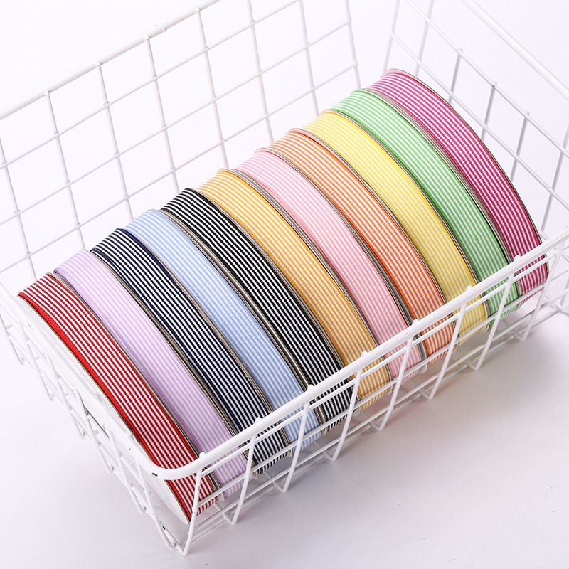 2 Points Striped Polyester Hair Accessory Material Gift Wrap Ribbon Striped Dress Wedding Gift Box Ribbon Wholesale Can Be Customized details Picture