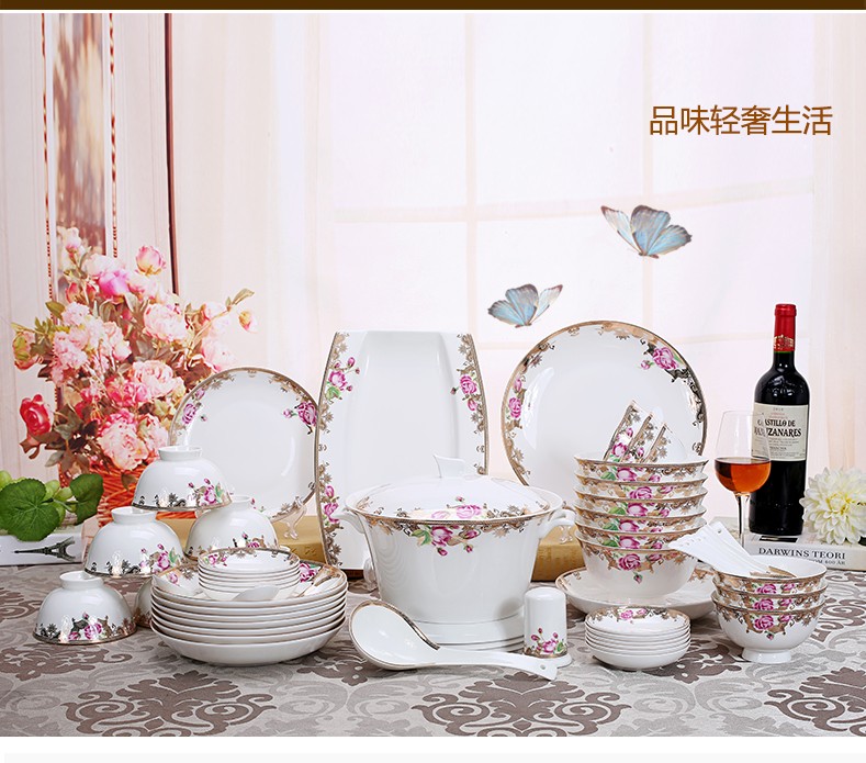 Bone China tableware, high-end ceramic tableware for weddings, wholesale and customized tableware, gift bowls, ceramic plates detail image 4